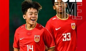 “和平杯”中国U16男足凭借邝兆镭和周雨诺的进球，2比1战胜对手