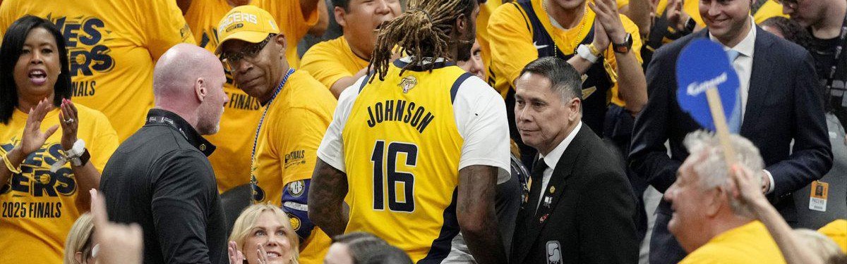 步行者队詹姆斯·约翰逊在总决赛G6被罚出场，反应热烈